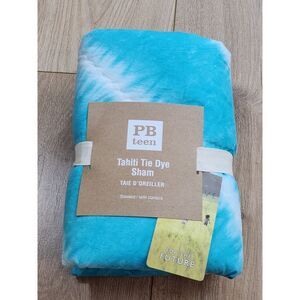 Pottery Barn Teen PBteen Tahiti Tie Dye Standard Sham Turquoise White Cotton NEW